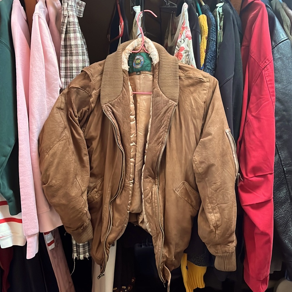 Mens leather jacket 80s grunge